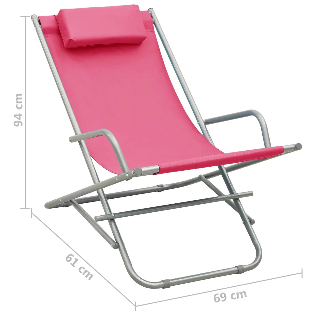 Sedie a Dondolo 2 pz in Acciaio Rosa 310341