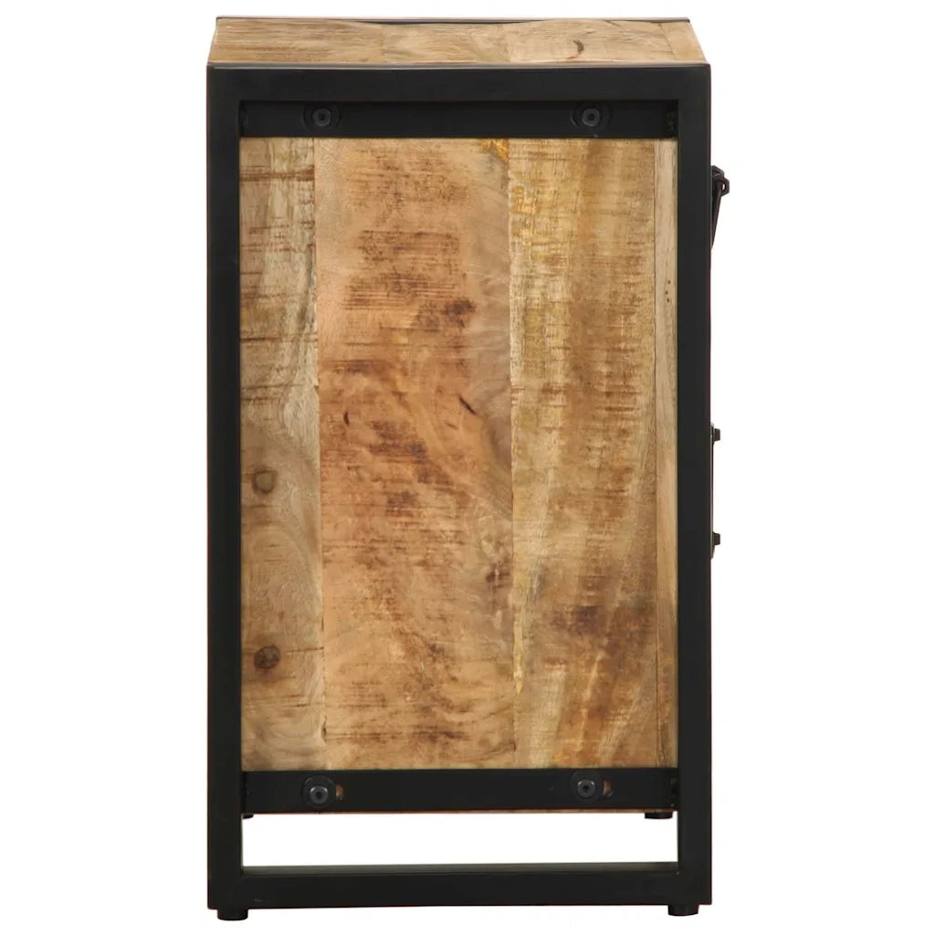 Comodino 40x30x50 cm in Legno Massello di Mango Grezzo 4013559