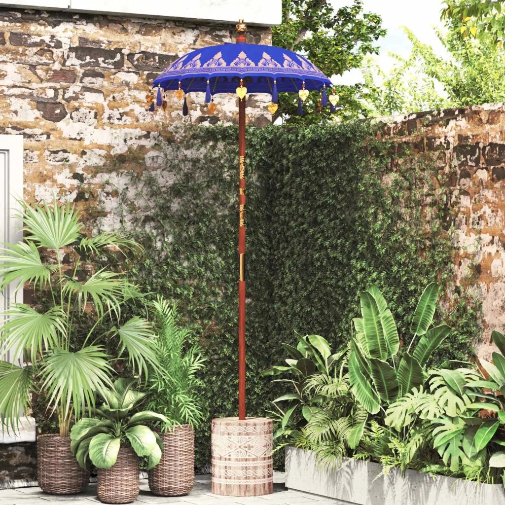 Ombrello balinese con base Blu 95 x 95 x 260 cm 3356911