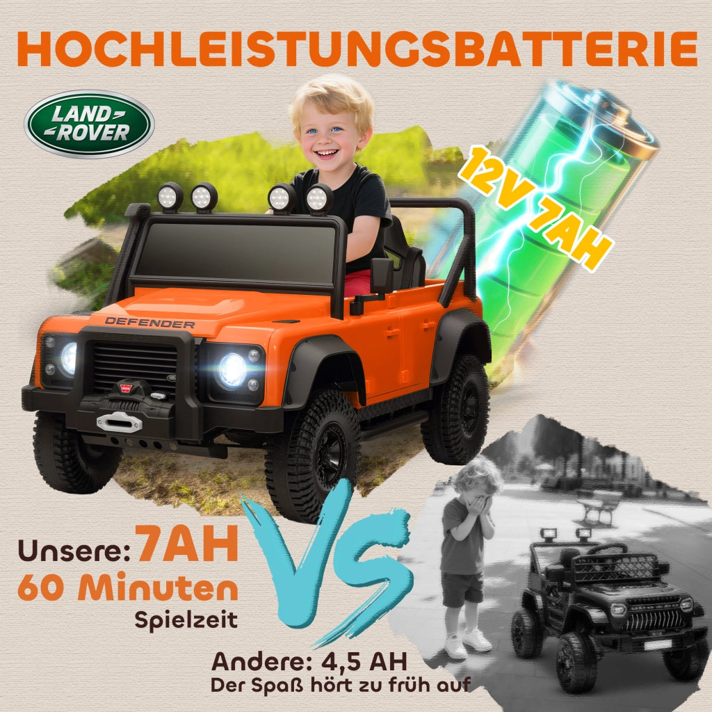 Auto elettrica per bambini ¨C Minimal ¨C 12V, telecomando, luci LED, arancione