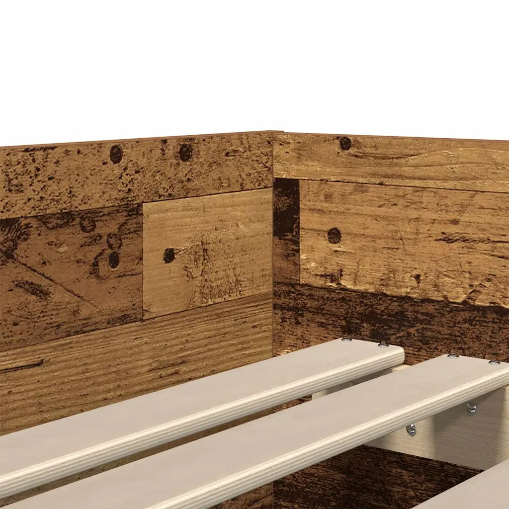 Letto singolo | Letto per adulti | Struttura del letto Legno vecchio 100 x 200 cm Pino massello