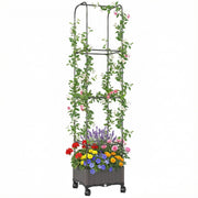 Fioriera Rialzata con Traliccio ¨C Minimal ¨C Nero, Metallo, PE, PP, 185 cm