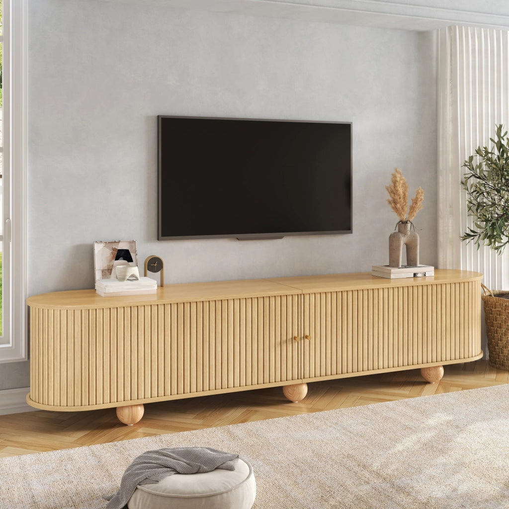 Lowboard per TV Natural in MDF; lunghezza 180 cm