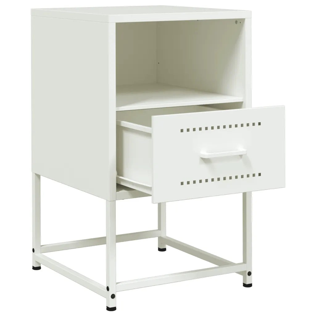 Comodino Bianco 36x39x60,5 cm in Acciaio 846564