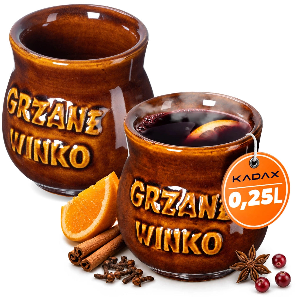 Set di 2 tazze da vin brulé KADAX da 250 ml in gres.