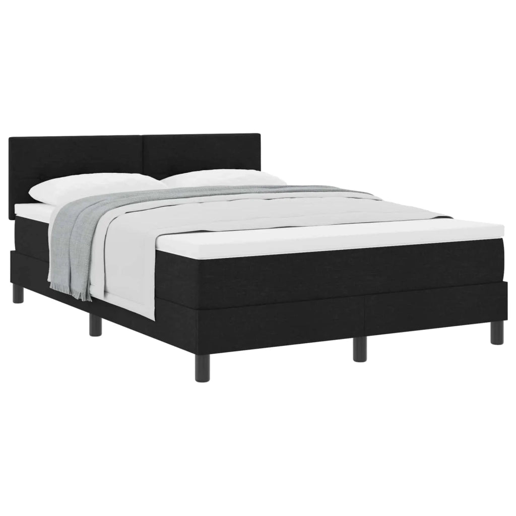 Letto a molle con testiera Nero 140 x 200 cm Tessuto 3338694