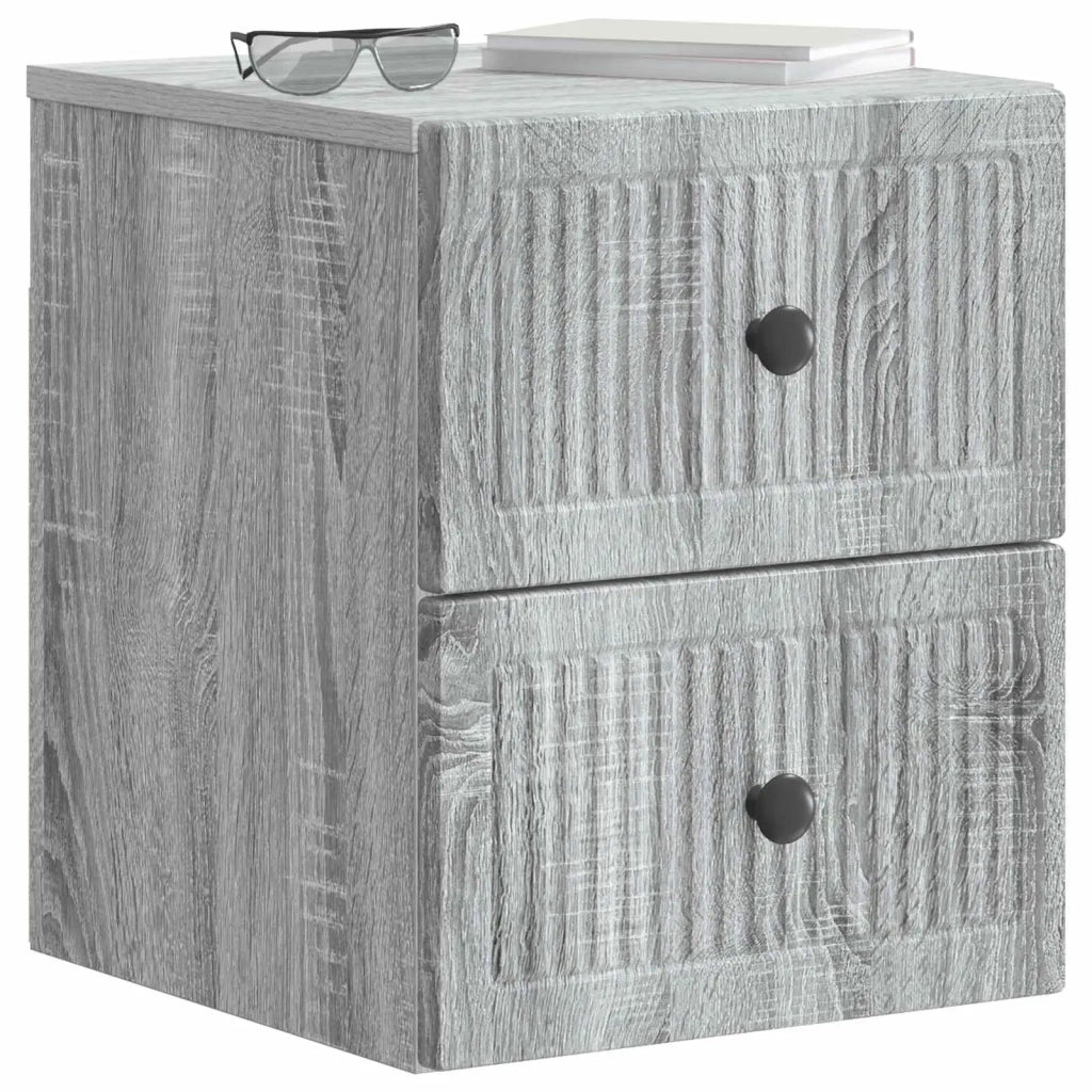 Mobiletto da notte a muro Grigio Sonoma 33 x 34,5 x 40 cm 897967