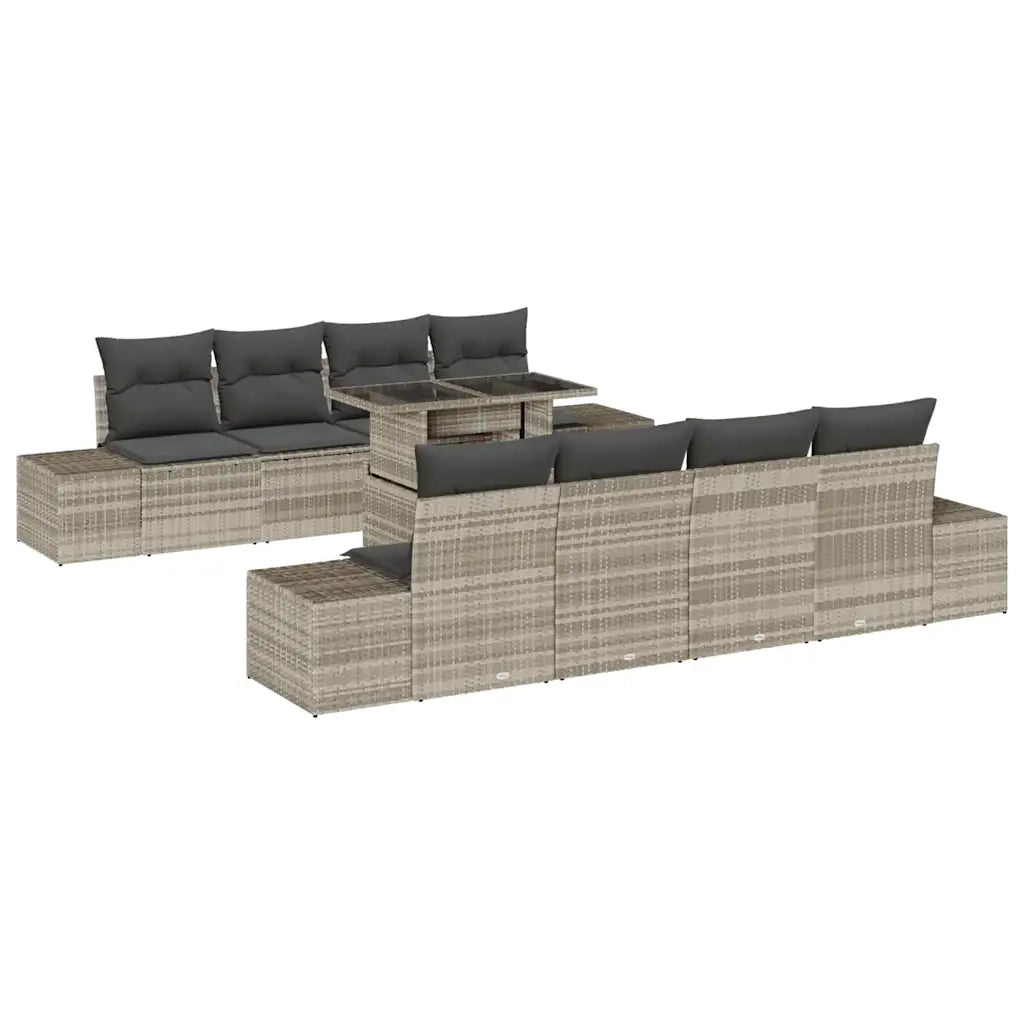 Set Divano da Giardino 9 pcs Grigio chiaro e grigio scuro 3357885
