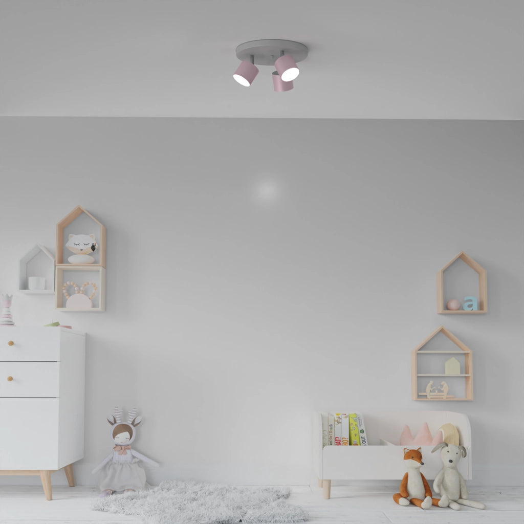 Plafoniera Milagro Dixie 3 luci GX53 20W rosa Ø30cm
