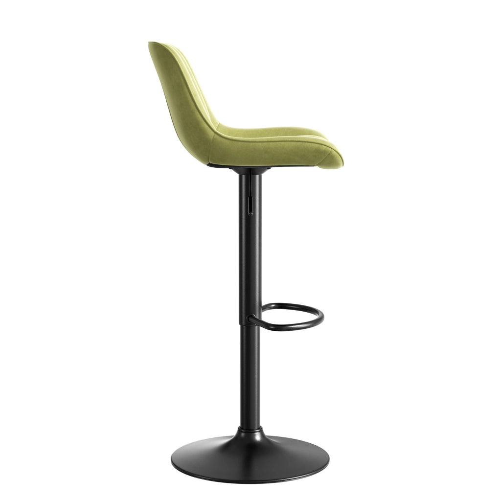 Sedie da Bar Girevoli Set 4 Pezzi ¨C Xylo ¨C Velluto Verde, Altezza Regolabile