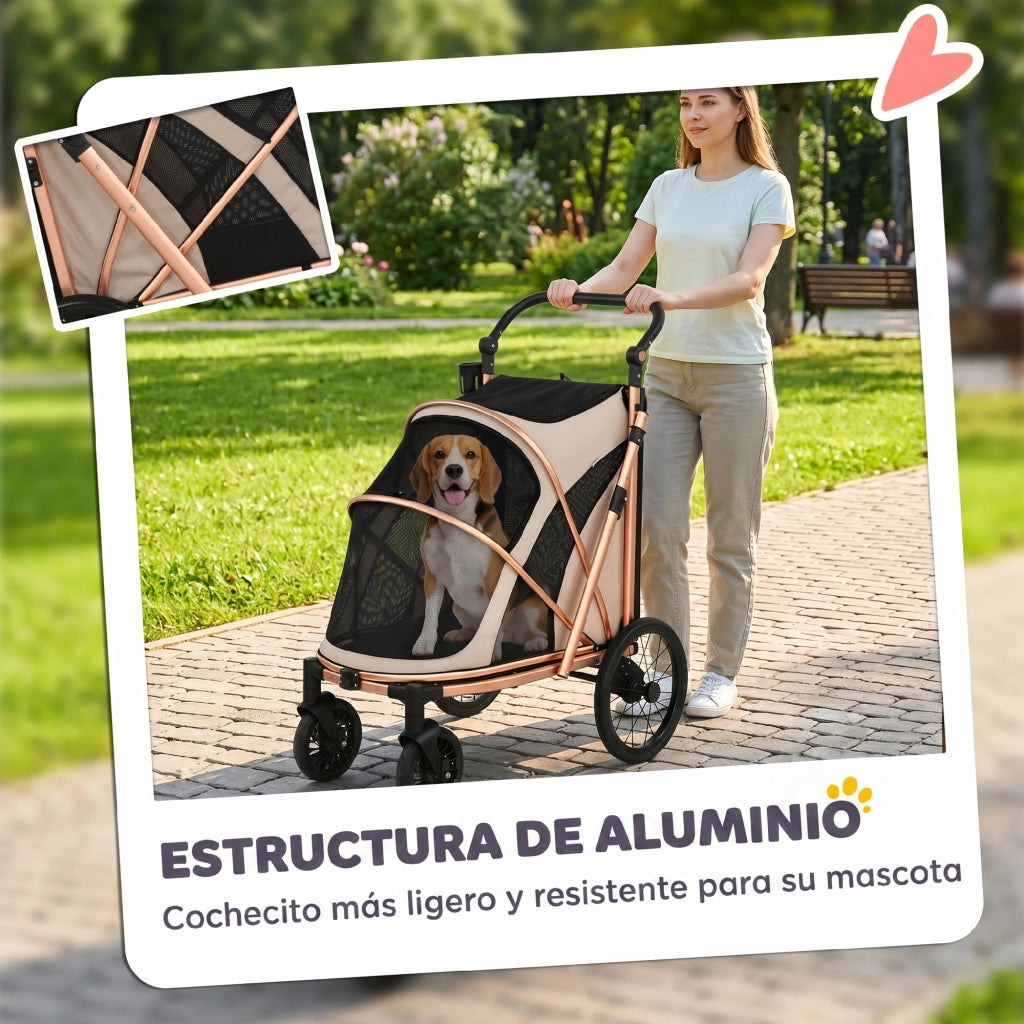 Carrello Pieghevole per Cani ¨C Minimal ¨C Marrone Chiaro 20 kg