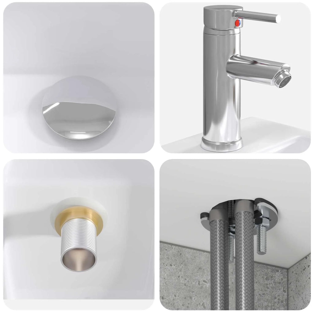 Mobile Lavabo | Armadio Lavabo da Parete Grigio Cemento 53 x 35 x 63 cm