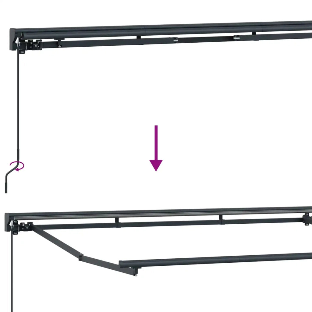 Cornice per Tenda Manuale con LED Antracite 4,5 × 3,5 m 42024815
