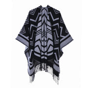 Sciarpa/stola da donna con nappe, alla moda, calda, spessa e divisa.
