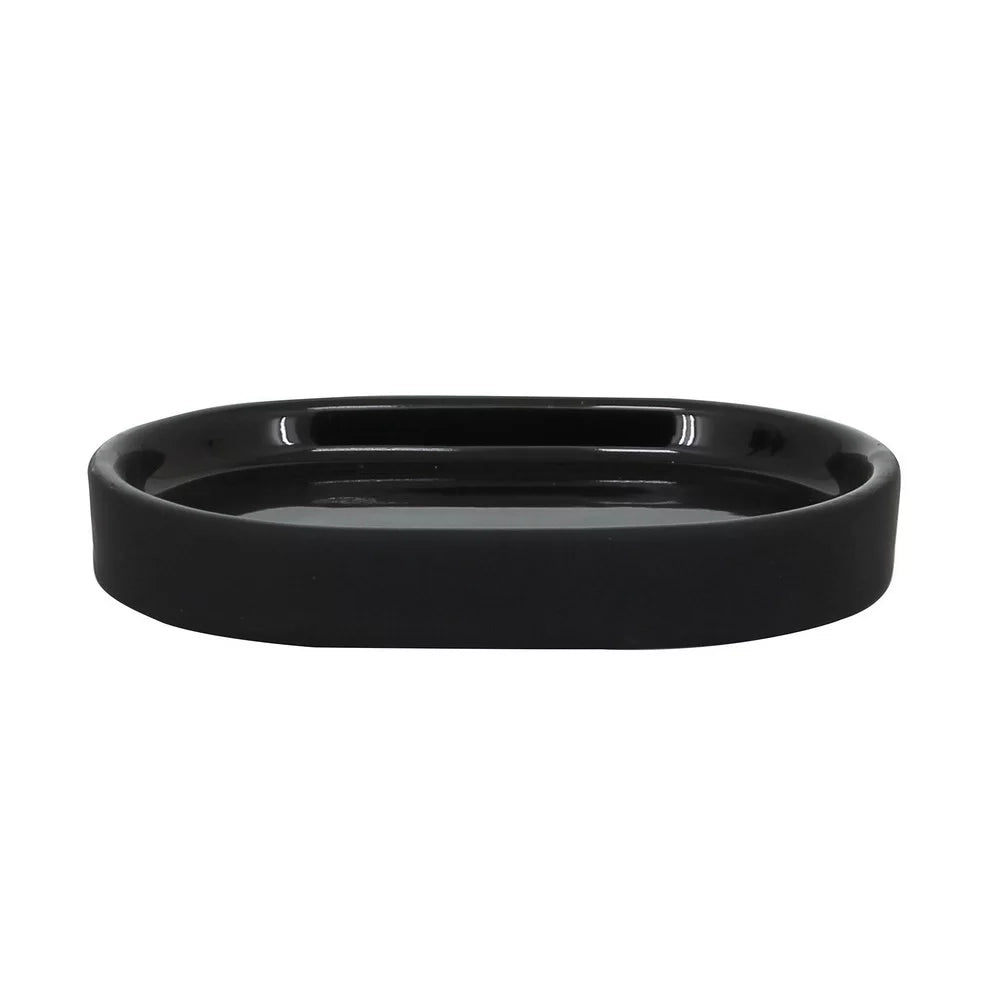 Portasapone nero in ceramica - Serie Black