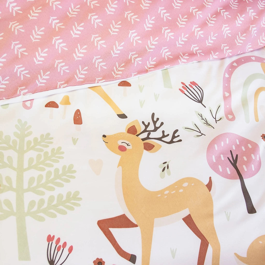 Set biancheria da letto in microfibra reversibile stampata foresta
