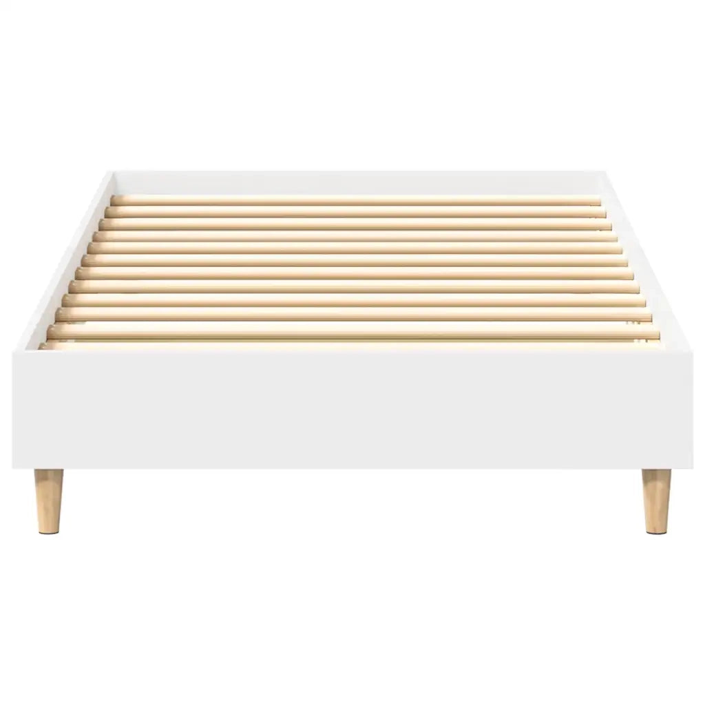 Letto singolo | Letto per adulti | Giroletto senza Materasso Bianco 90x200 cm in Legno Multistrato