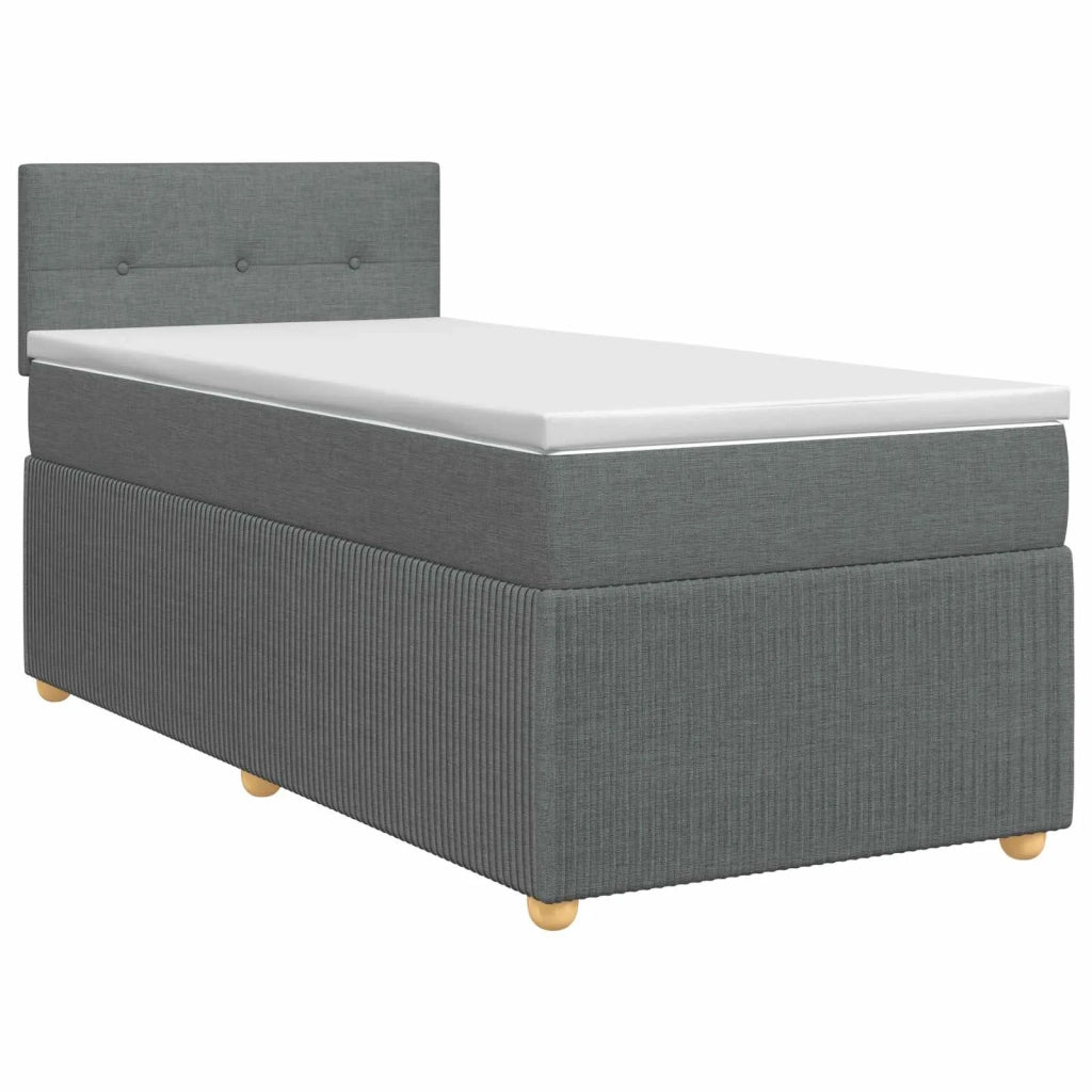 Letto box spring con materasso Grigio Scuro 80 x 200 cm Tessuto 3451336