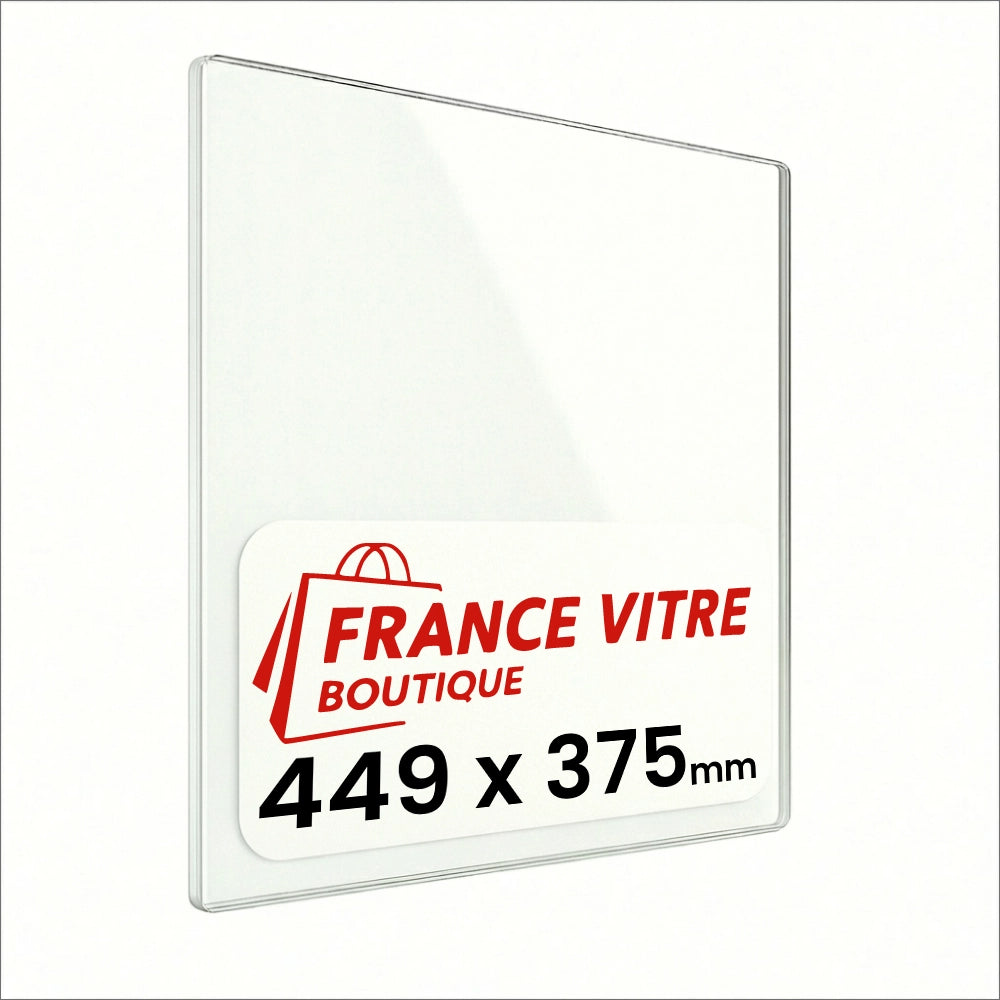 449 x 375 x 4 mm - Vetro per stufa a legna - vetro camino di ricambio - vetro per caminetto resistente al fuoco - France Vitre