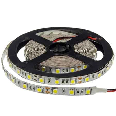 STRISCE LED '5050' 12V - IP20 - 6000k - Rotolo 5 metri