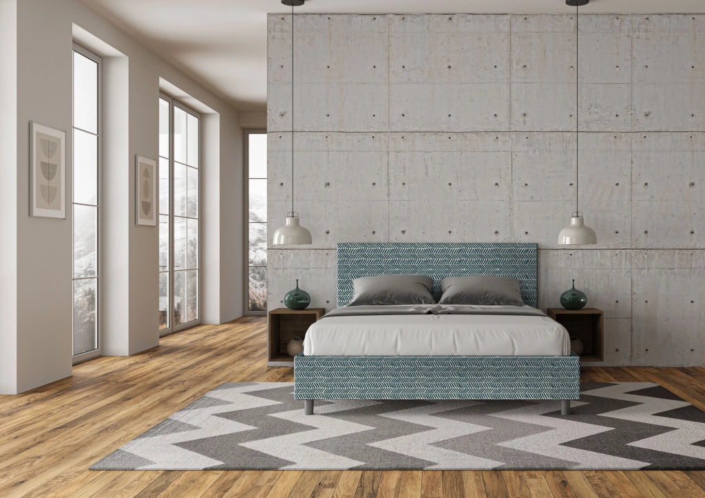 Letto Matrimoniale 160x210 cm con Rete Adele Aragona 8 Blu