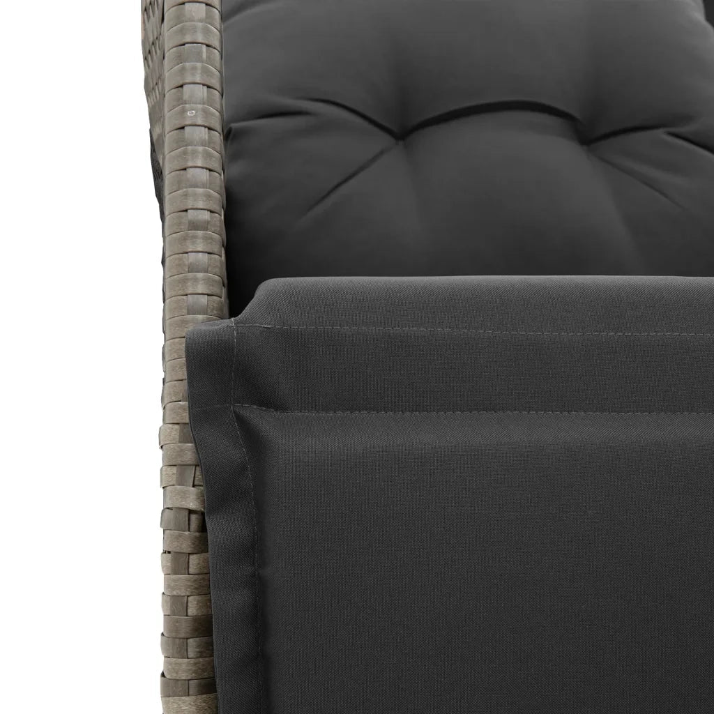 Set Bistrò da Giardino 9 pz con Cuscini in Polyrattan Grigio 3276974
