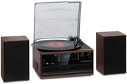 Lettoere CD Bluetooth con Altoparlanti - Vintage - Marrone