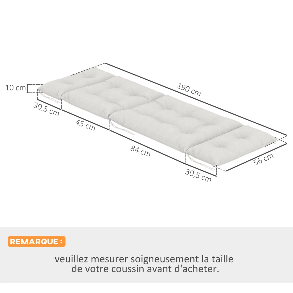 Cuscini per Chaise Longue ¨C Minimal ¨C Grigio Chiaro 190x56x10 cm