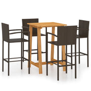 Set Bar da Giardino 5 pz | Set Salotto da Giardino Marrone