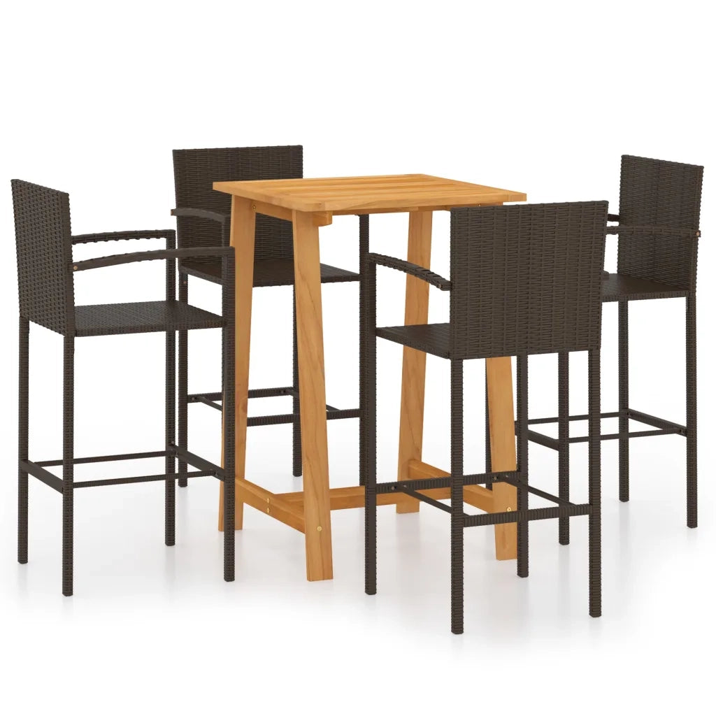 Set Bar da Giardino 5 pz | Set Salotto da Giardino Marrone