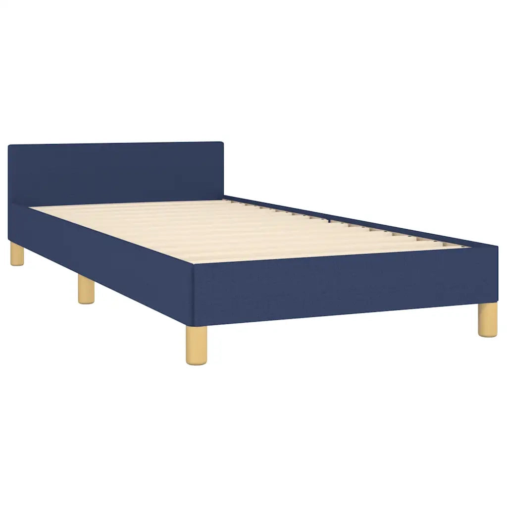 Giroletto con Testiera senza Materasso Blu 90x190 cm Tessuto 347381
