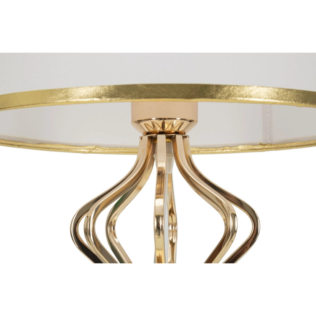 Lampada da Tavolo VKH131, Bianco, Metallo, 28x28x53 cm
