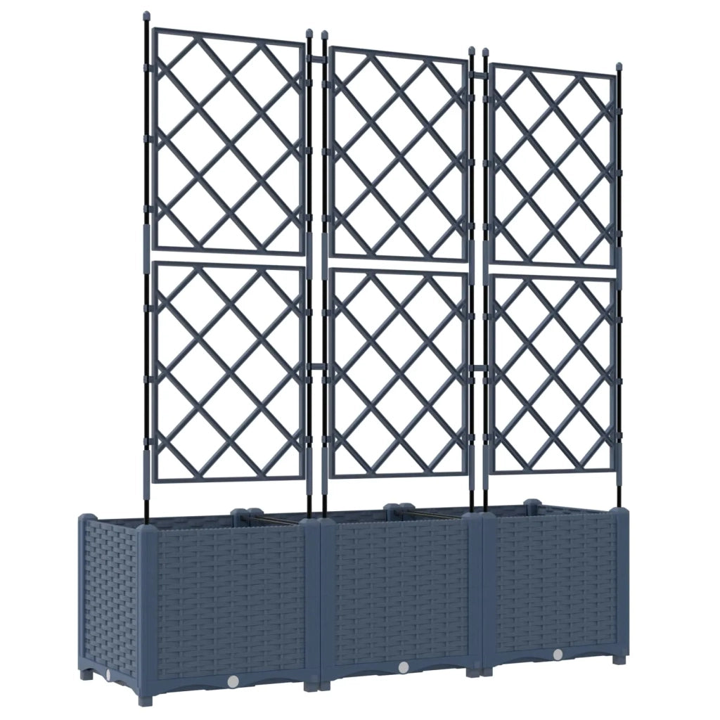 Vaso da giardino 3 pcs Grigio 120 x 40 x 143 cm Plastica 42002863