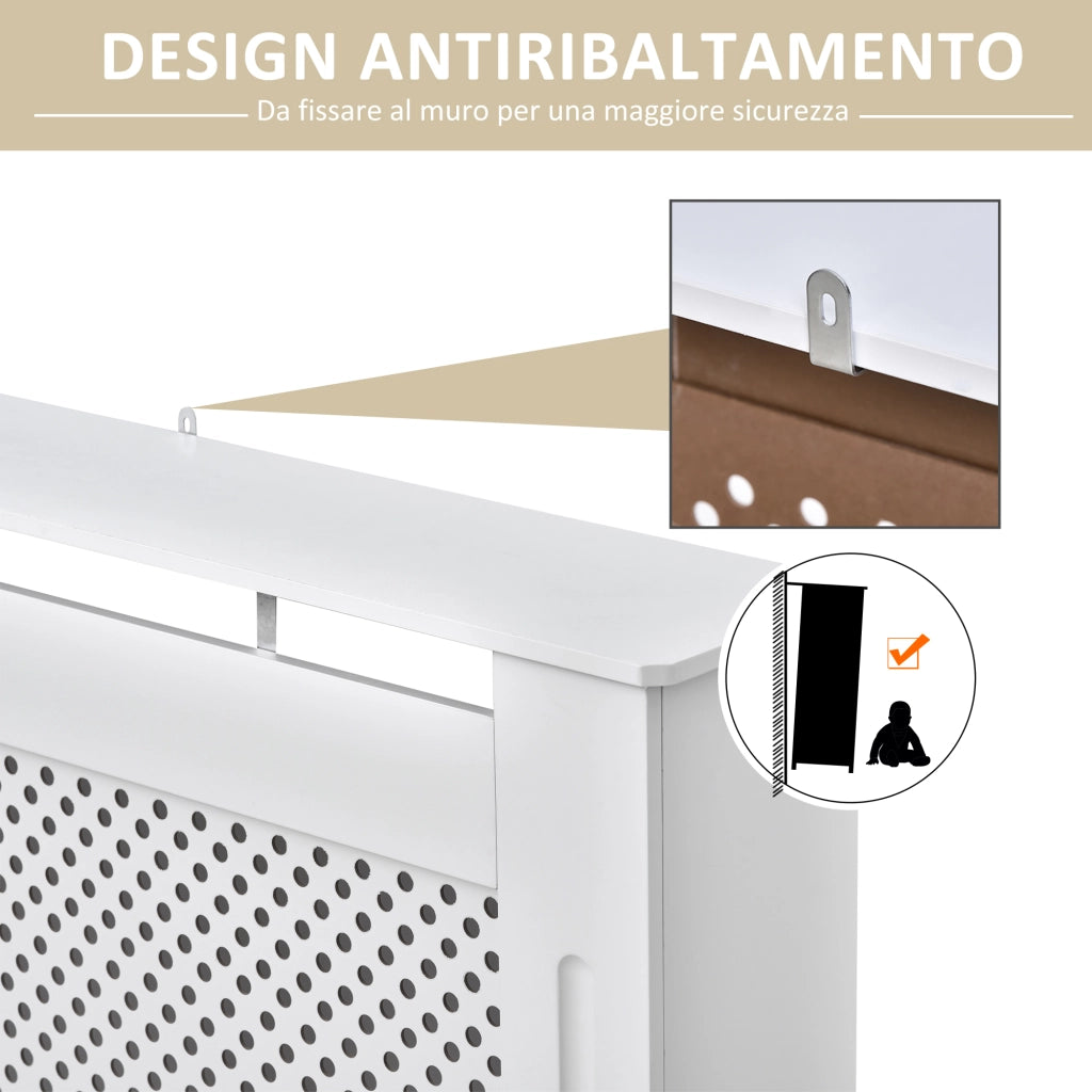 Copritermosifone MDF Bianco ¨C Xylo ¨C 111.5x82x19 cm