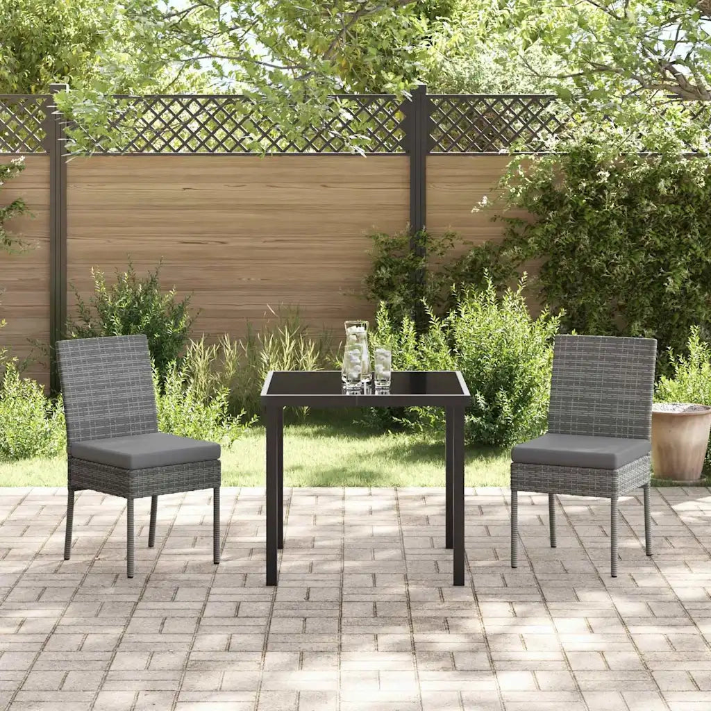 Set da Pranzo per Giardino 3 pcs Grigio