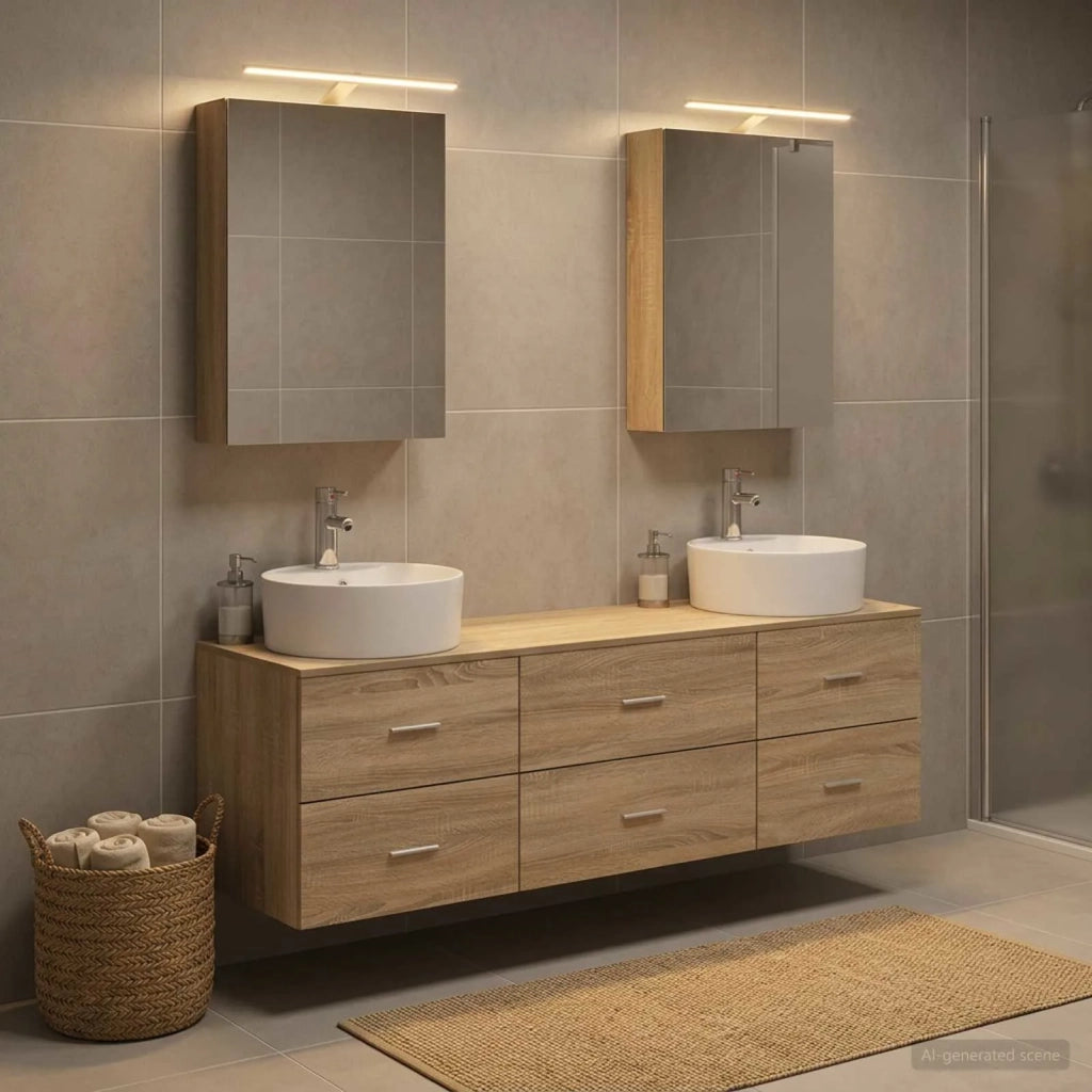 Set di mobili per il bagno 5 pcs Rovere Sonoma 3406873