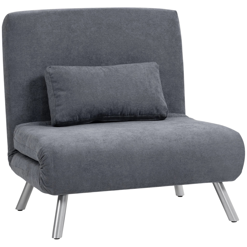 Poltrona letto clic-clac 1 posto con schienale regolabile e cuscino ¨C Xylo ¨C Grigio scuro