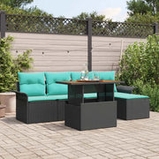 Set Divano da Giardino con archiviazione 6 pcs Nero Poly Rattan 3358062