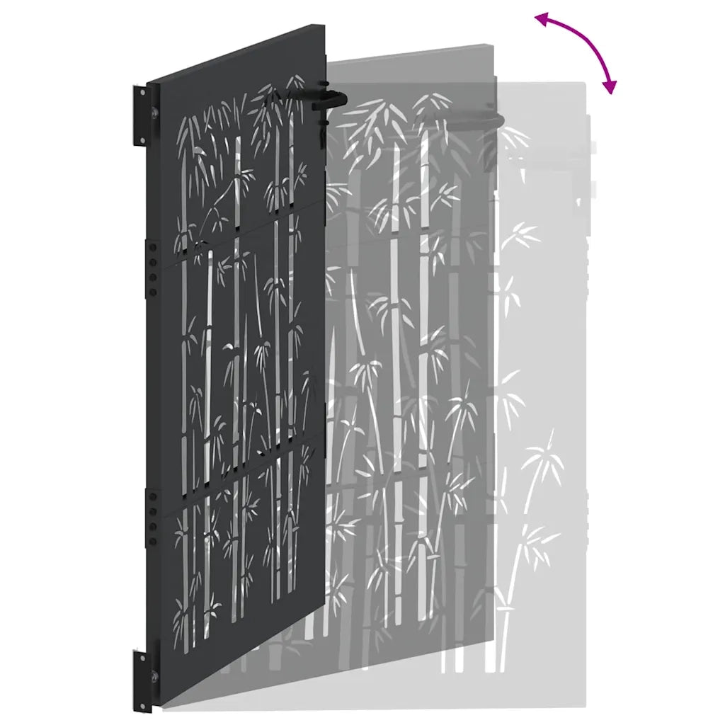 Cancello da giardino con blocco Nero 110 x 130 cm 42015895