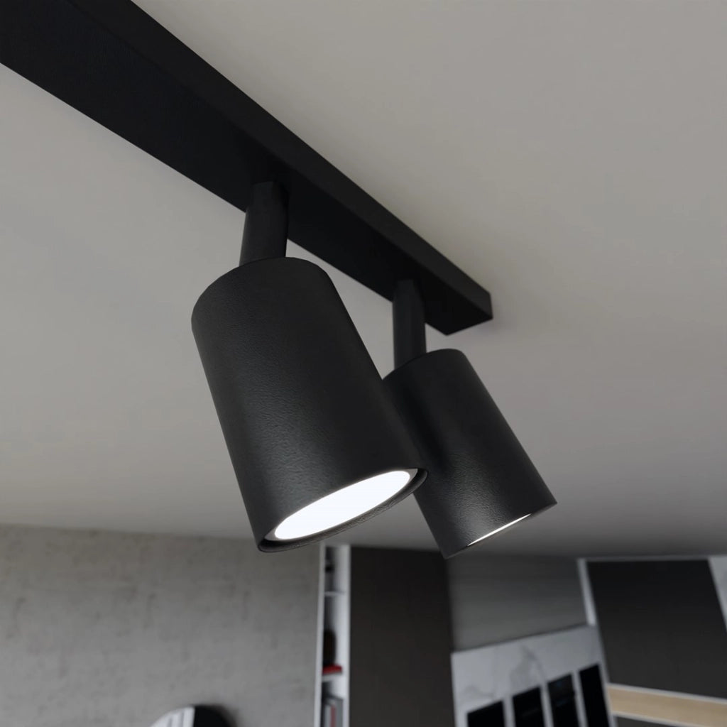 Plafoniera Flash nera 4 faretti 70 cm GU10 8W Emibig