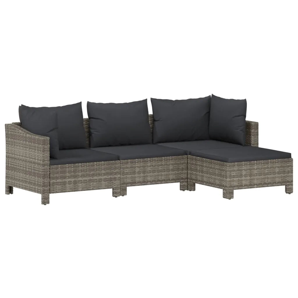 Set Divani da Giardino 6 pz con Cuscini in Polyrattan Grigio 3187265