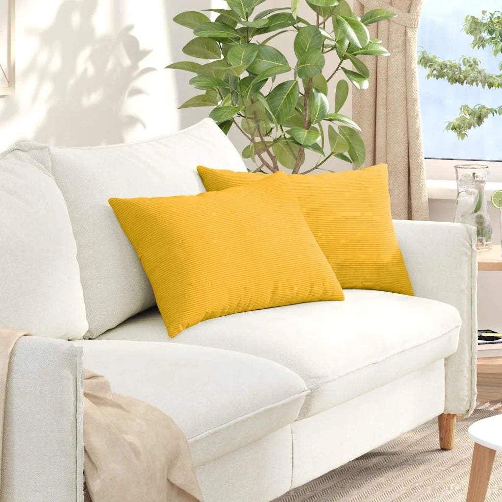 Cuscini da Divano 2 pcs Giallo Chiaro 60 x 40 cm 42013694