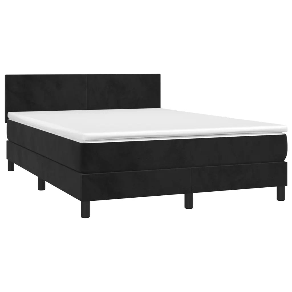 Giroletto a Molle con Materasso Nero 140x190 cm in Velluto 3141181