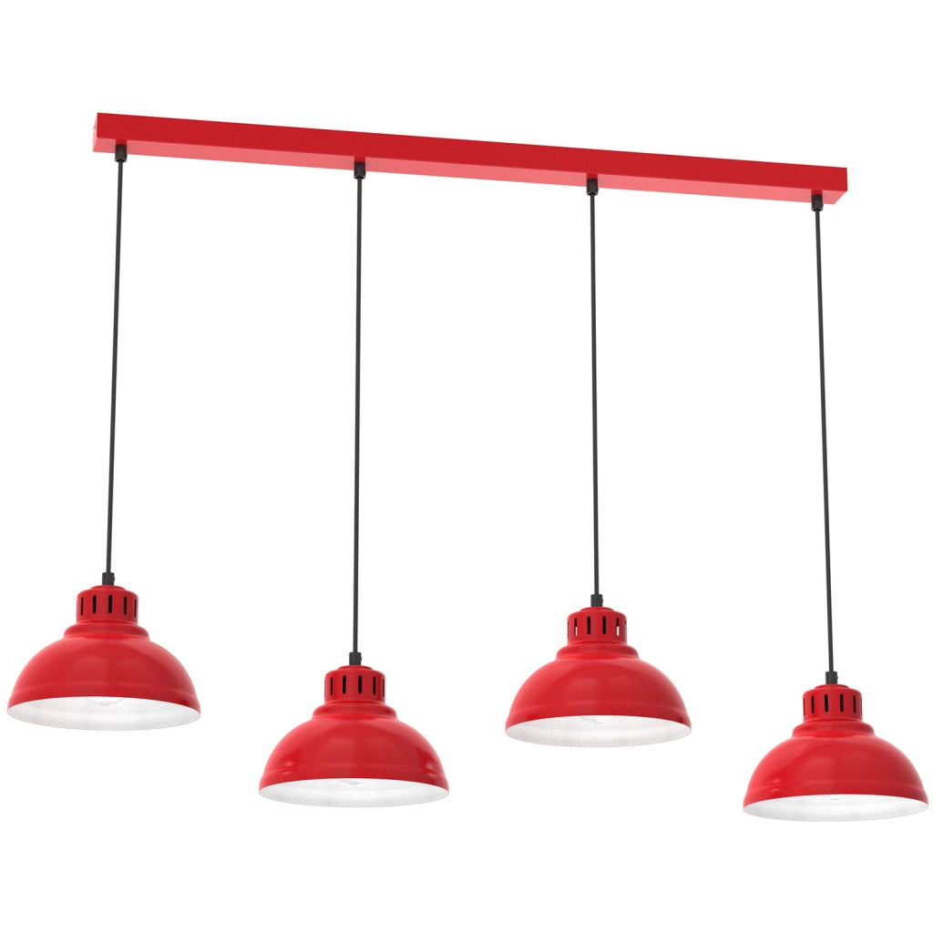 Lampada a sospensione Luminex Sven rossa 105cm 4xE27