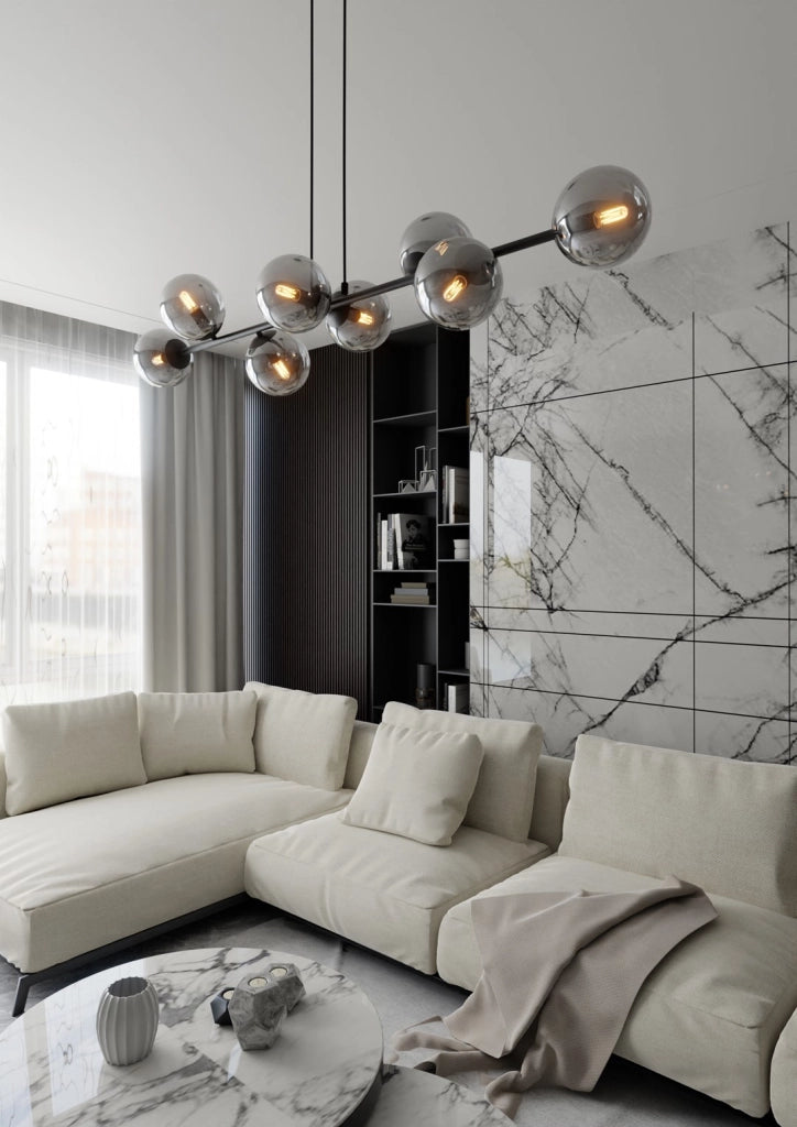 Lampadario Emibig Rossi nero/grafite 8xE14 vetro metallo