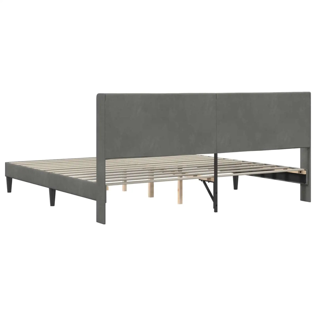 Struttura del letto-Giroletto Grigio Scuro 200 x 200 cm Velluto 248832