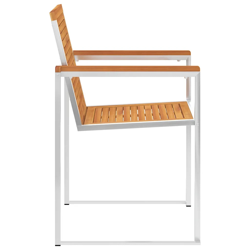 Sedie da Giardino 2 pz con Cuscini in Legno Acacia e Acciaio 3061494