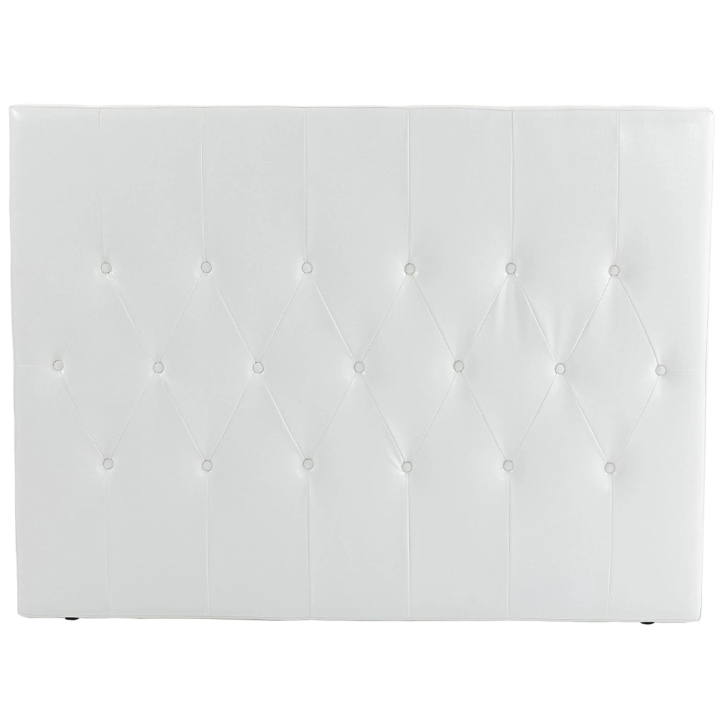 Testiera Letto Matrimoniale Imbottita con Bottoni ¨C Xylo ¨C Pelle PU Bianco 160x120 cm