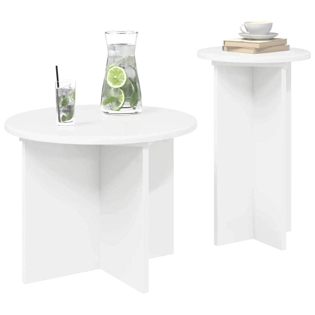 Set tavolini 2 pcs Bianco Legno ingegnerizzato 8001028