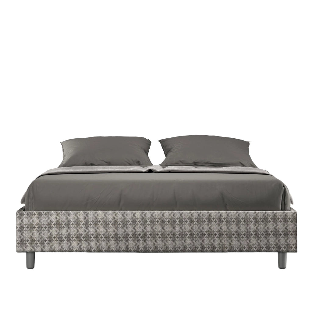 Letto Matrimoniale Sommier 160x200 cm con Rete Azelia Labirinto 02 Grigio